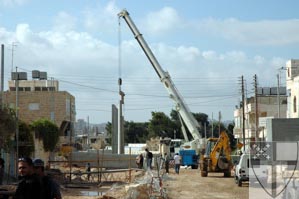 [In Bethlehen, a crane lif...]