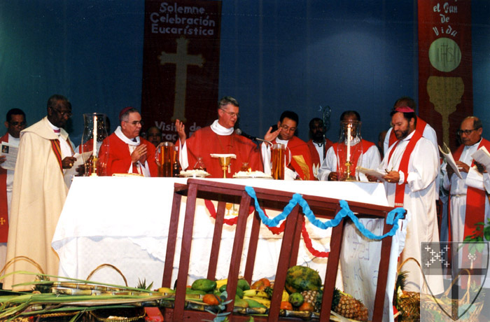 [Surrounded by bishops fro...]