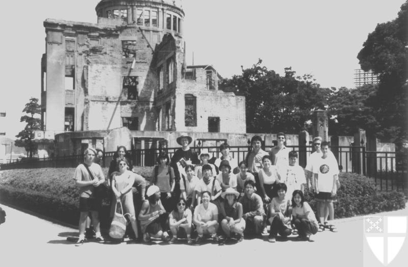 [Youth pilgrims visit site...]